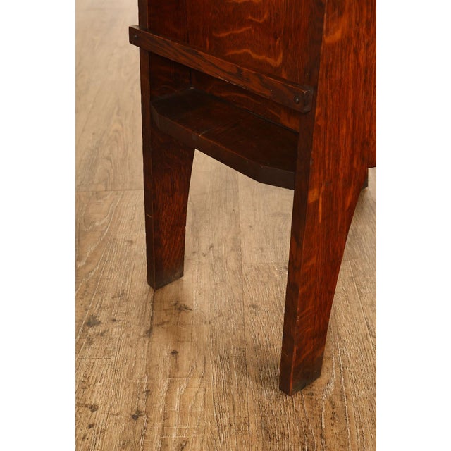 Brown Antique Mission Oak Smoke Stand Bedside Cabinet For Sale - Image 8 of 18