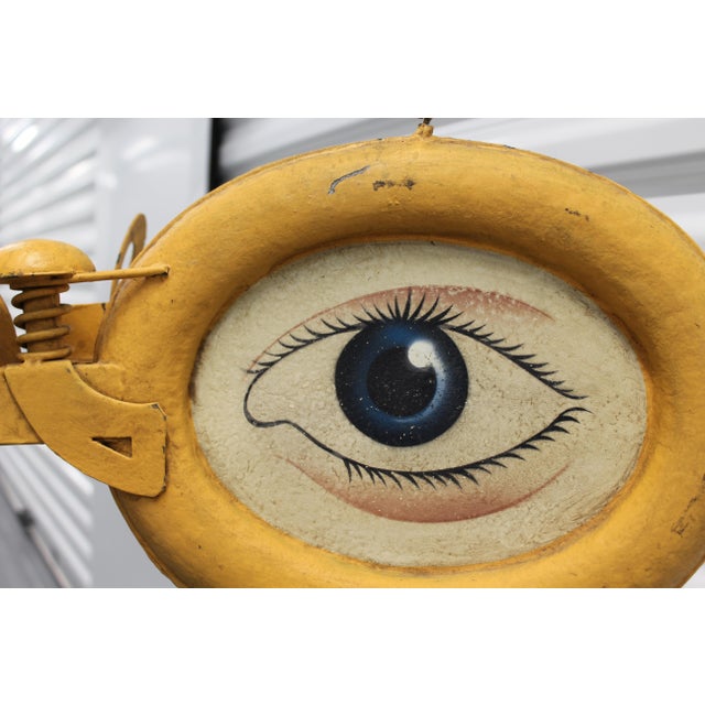 Mid-Century Modern Metal Optician Shop Trade Sign, Set of 2 For Sale - Image 3 of 18