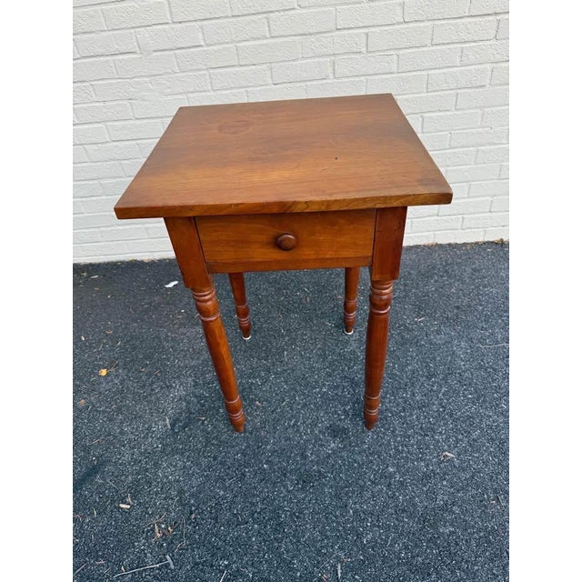 Wood 19th Century Antique Solid Cherry Work or Side Table. For Sale - Image 7 of 9