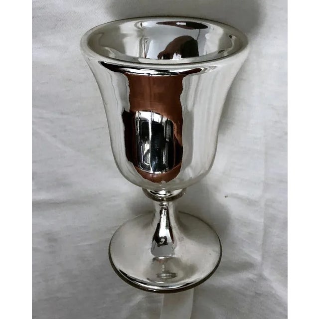 Victorian Mercury Glass Footed Cup For Sale - Image 3 of 11