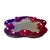 This is a Venetian Murano glass mirror, featuring a flower-shaped frame with five hand-blown red glass flowers, and five...