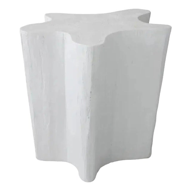 Artesia Naka Outdoor Live Edge White Side Table For Sale