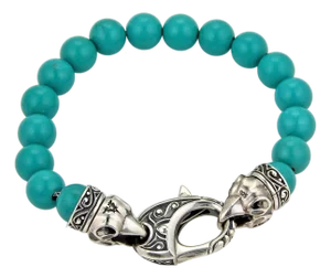 Stephen Webster Sterling Silver 10mm Turquoise Bead Bracelet