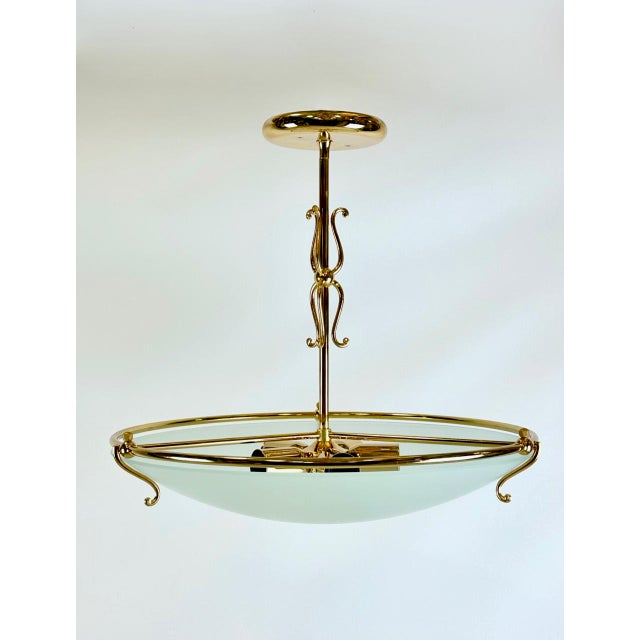 Mid-Century Modern Vintage Bowl Ceiling Lamp in Brass from Bankamp Leuchten, 1970s For Sale - Image 3 of 11