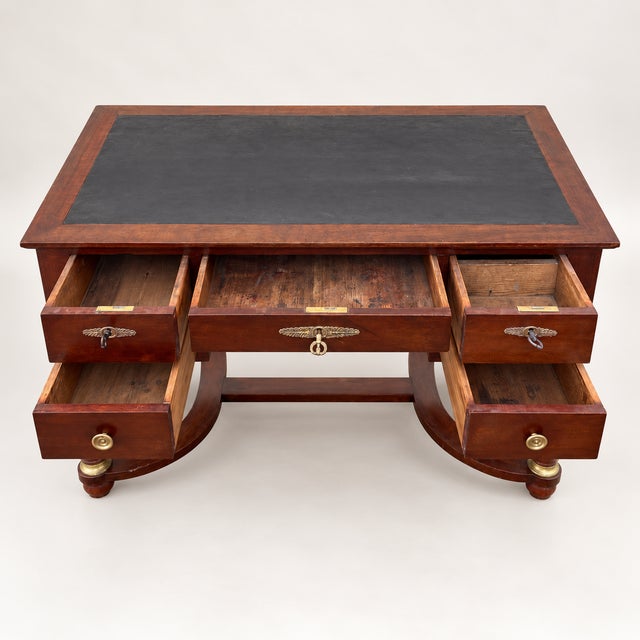 Traditional Empire Mahogany Flat Desk, 1890s For Sale - Image 3 of 10