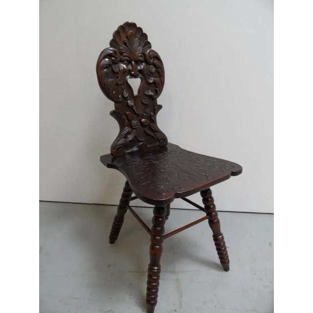 Antique Carved Hallway Chair For Sale - Image 10 of 10