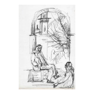1960s Middle Eastern Drawing by Inga-Britta Mills For Sale