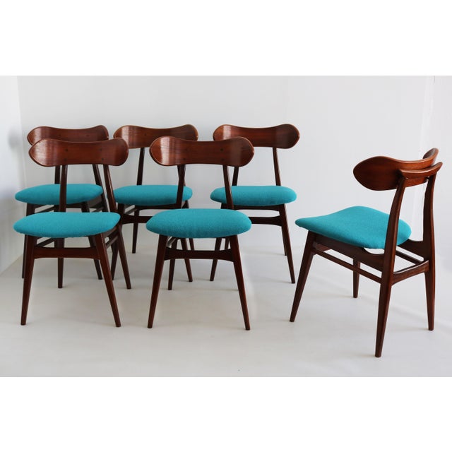 Vintage Dining Chairs by Louis Van Teeffelen, 1950, Set of 6 For Sale - Image 9 of 13