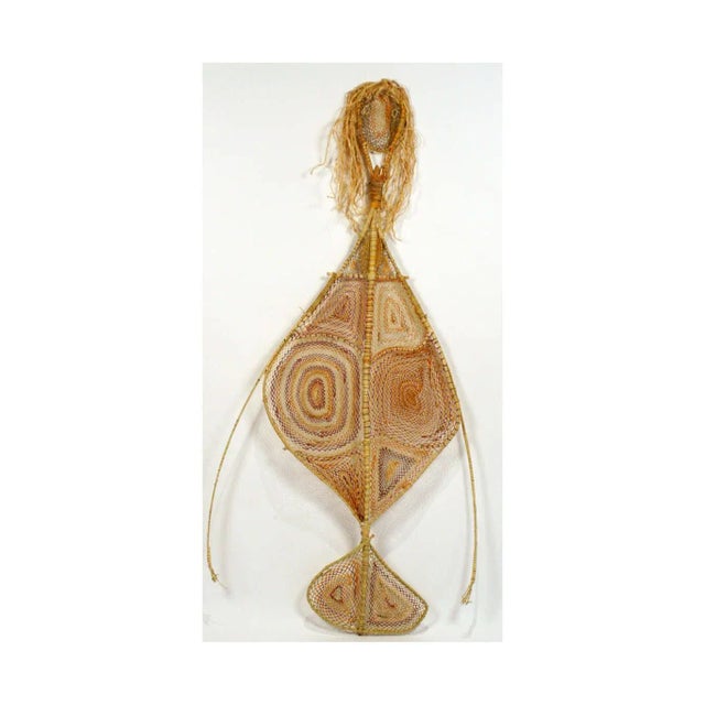 Fiber art by contemporary aboriginal artist Allison Guwanjguwanj. It depicts a dreamtime creature called "Yawkyawk" which...