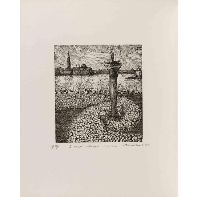 Etching realized by Amedeo Tedeschi Toschi in 1996 ca. Hand signed and numbered in pencil. Edition of 16. Excellent...