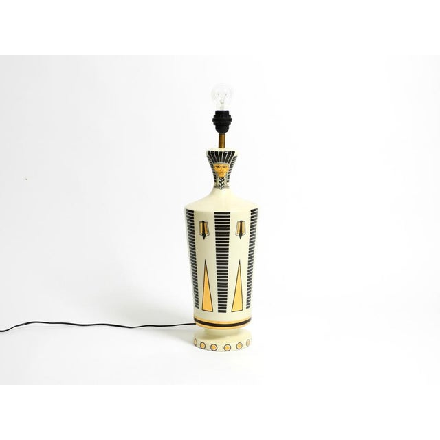 Large Ceramic Table Lamp with Egyptian Motifs by Nicolas Blandin, 2000s For Sale - Image 3 of 18