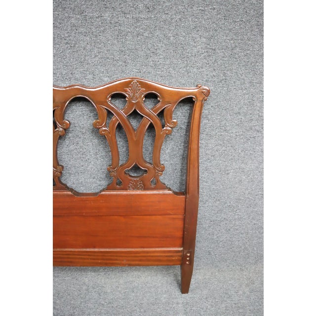 Mid 20th Century Chippendale Style Mahogany Headboard/Double For Sale - Image 5 of 6