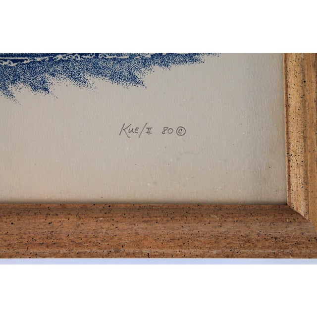 Printmaking Materials Vintage Framed Sailboat Lithograph 1980's For Sale - Image 7 of 9