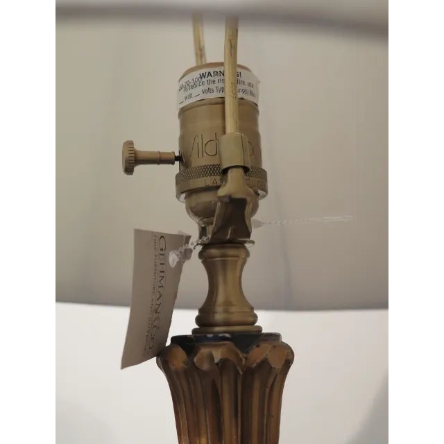 Wildwood 1990s Wildwood Lamps Faux Marble Paint Decorated Table Lamp With Shade For Sale - Image 4 of 5