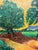 Impressionist Vintage Van Gogh-Style Impressionist Landscape Oil on Canvas Painting For Sale - Image 3 of 17