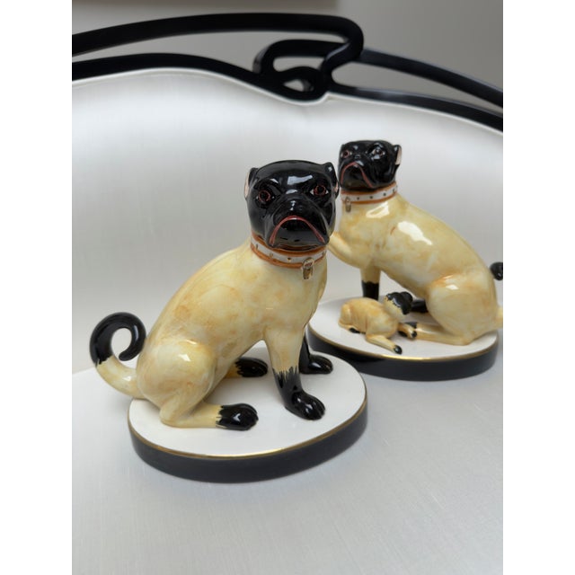 Ceramic Chelsea House Charming Grumpy Ceramic Pugs For Sale - Image 7 of 8