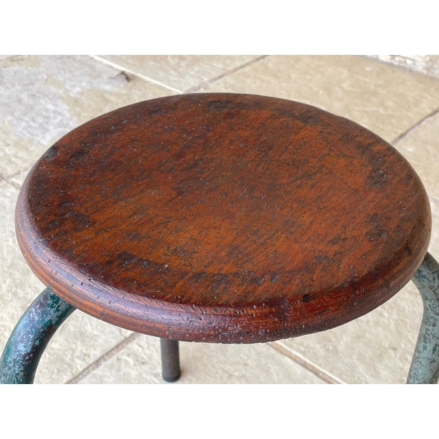 Vintage Tripod Stool in the style of Jean Prouvé, 1940s For Sale - Image 6 of 18