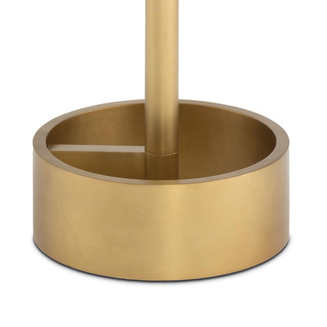 Myles Accent Table Large, Natural Brass with Marble Top For Sale - Image 4 of 6