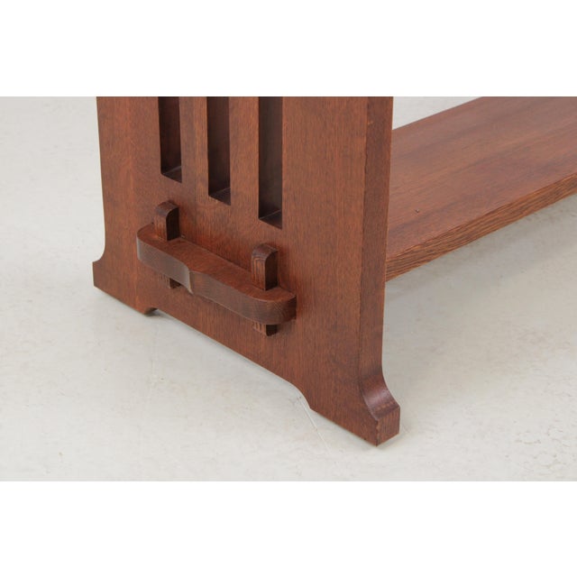 Stickley Mission Oak Flip Top Harvest Console Table For Sale - Image 11 of 18