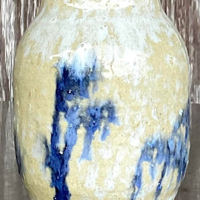 Vintage Boho Signed Studio Pottery Vase For Sale - Image 10 of 13