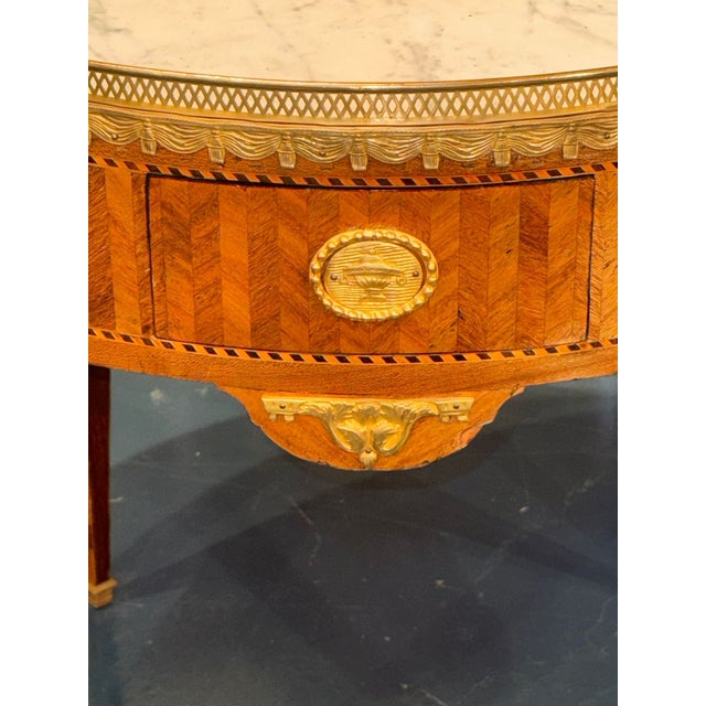 French 19th C. French Louis XVI Inlaid Center Table For Sale - Image 3 of 7