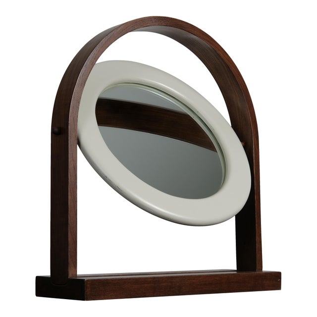 Metal SP63 Sandretta Table Mirror in White Lacquered Wood by Ettore Sottsass for Poltronova, 1966 For Sale - Image 7 of 18