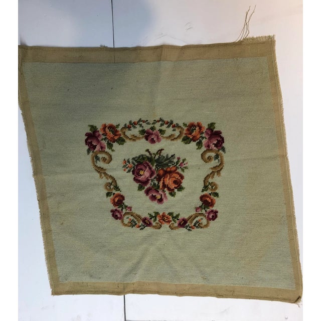 1960s Victorian Style Floral Handmade Seat Cover For Sale - Image 5 of 5