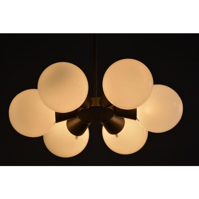 Mid-Century Chandelier in Chrome and Glass by Kamenický Šenov, Czech, 1960s For Sale - Image 9 of 10