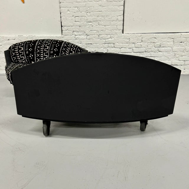 Black Custom Made Steel Chairs on Wheels For Sale - Image 8 of 10