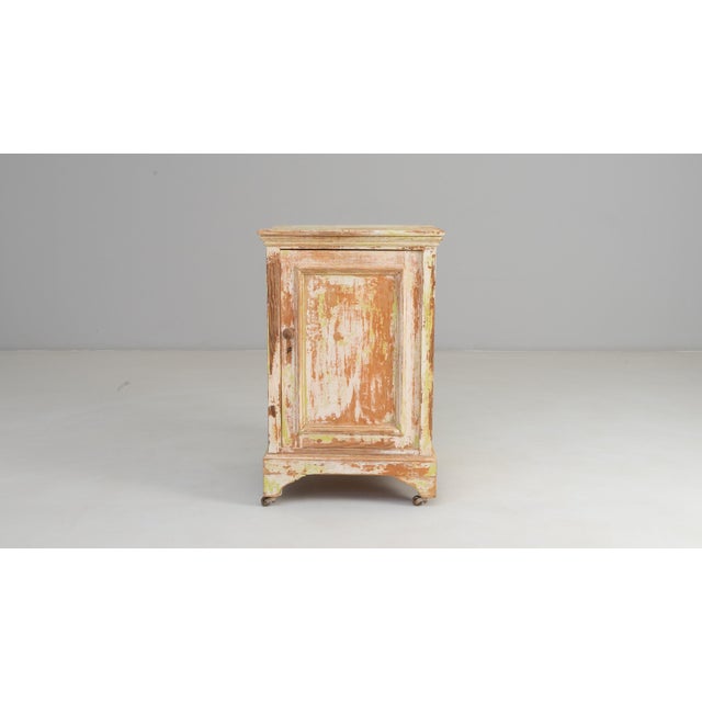 19th Century French Wood Patinated Cabinet With Wheels For Sale - Image 4 of 18