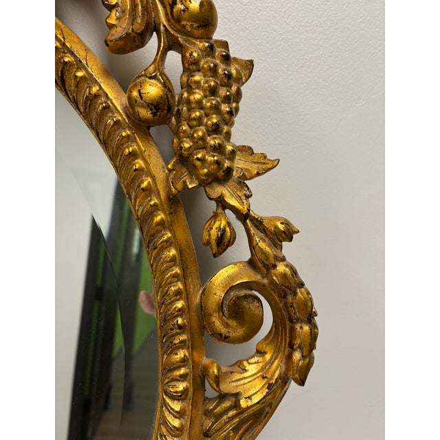 Wood Vintage Dauphine Harrison & Gil Gold Rococo Style Wall Mirror For Sale - Image 7 of 10