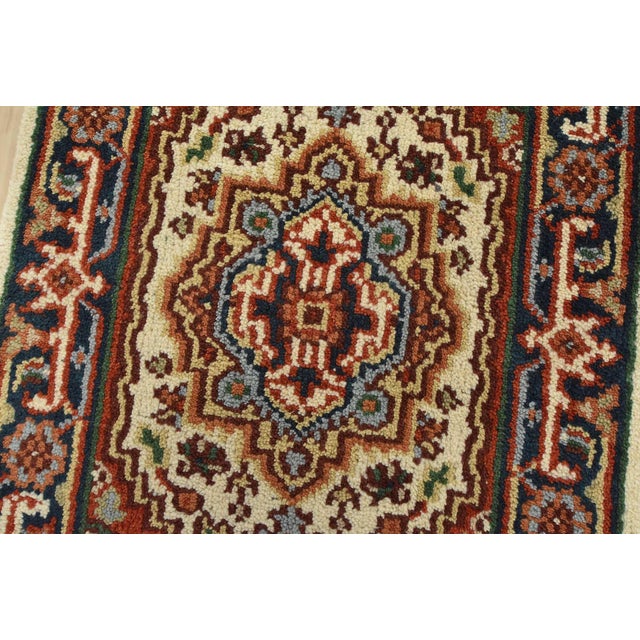 Heriz Rug 2′ X 3’1” Ivory Wool Traditional Hand-Knotted Oriental Carpet For Sale - Image 4 of 7