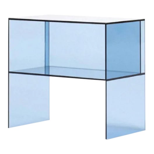 Modern Blue Lucite Side Table For Sale