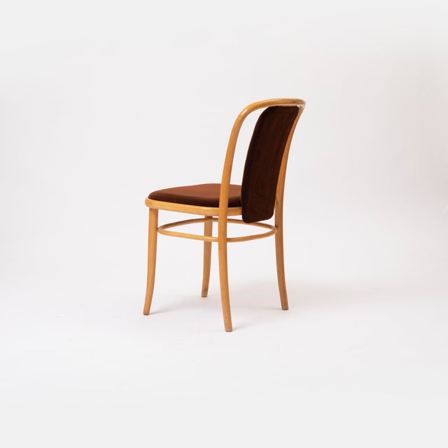 1960s Bentwood Chair in Brown Velvet by Ton For Sale - Image 5 of 8
