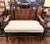 Antique Hand Carved Wood Double Bench Reupholstered With Chinese Symbol Fabric For Sale - Image 9 of 9