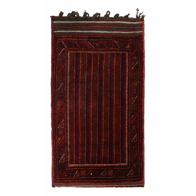 Red Rug & Kilim’s Baluch Tribal Scatter Rug in Crimson Red With Geometric Patterns For Sale - Image 8 of 8
