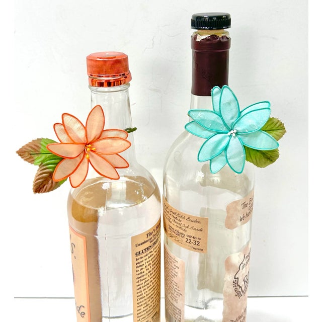 Vintage Handmade Silk Flower Napkin Rings – Multicolor Millinery, Set of 8 For Sale - Image 9 of 9