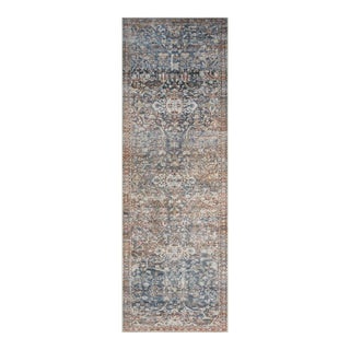 Chris Loves Julia x Loloi Jules Denim / Spice 2'-6" x 7'-6" Runner Rug For Sale