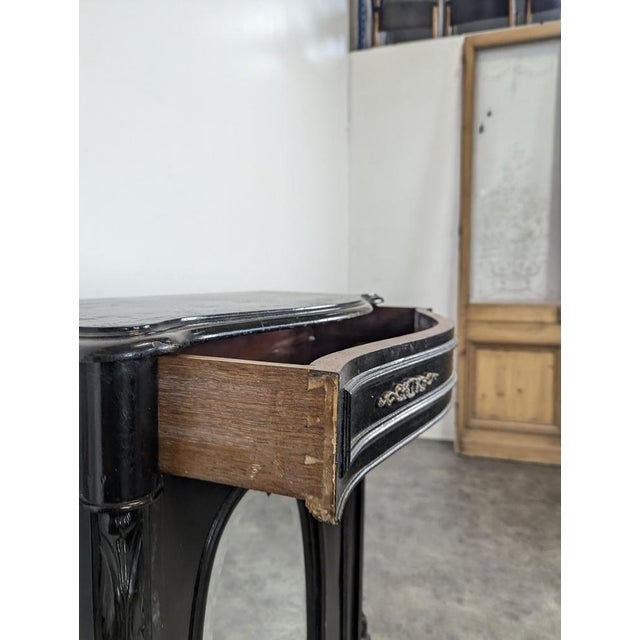 Napoleon III Style Side Table in Blackened Wood For Sale - Image 4 of 8