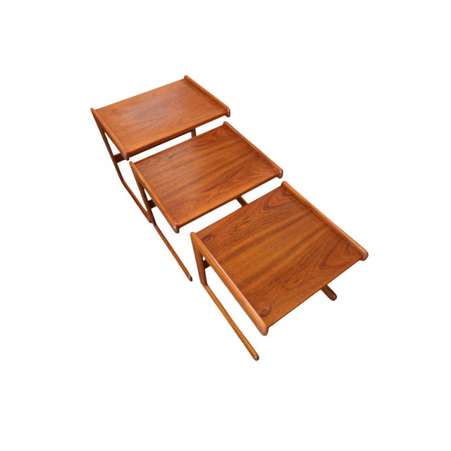 Wood Nesting Tables from Salin Nyborg, Danemark, 1960s, Set of 3 For Sale - Image 7 of 13