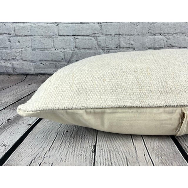 16 x 24 Hemp Pillow Turkish Cushion Natural White Pillow Cushion Cover For Sale - Image 4 of 4