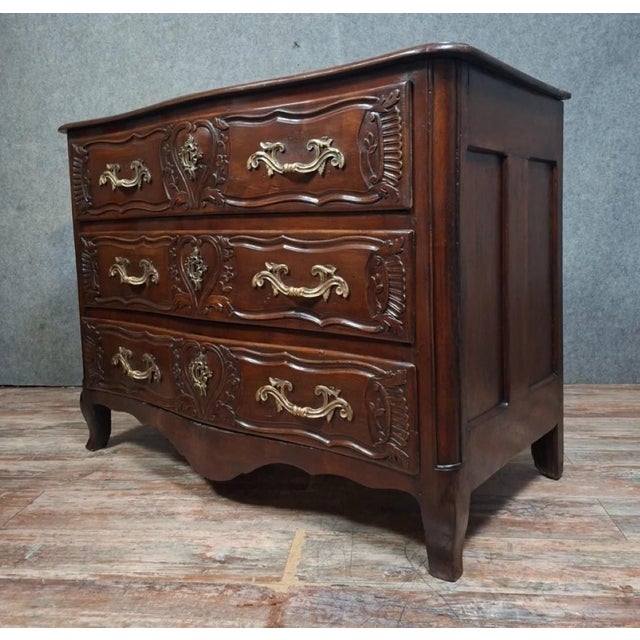 18th Century Louis XV Lyonnaise Commode in Molded and Carved Walnut For Sale - Image 12 of 13
