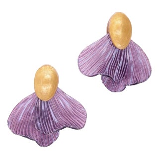 ELISE, Earrings, Purple, Clip For Sale