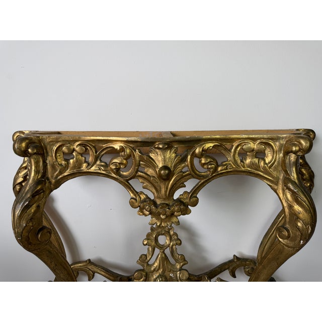 Vintage Italian Hollywood Regency Style Carvedwood Console Table Base – No Top For Sale - Image 4 of 12