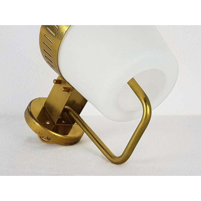 1950s Large Brass and Glass Sconce by Bruno Gatta for Stilnovo, 1959 For Sale - Image 5 of 11
