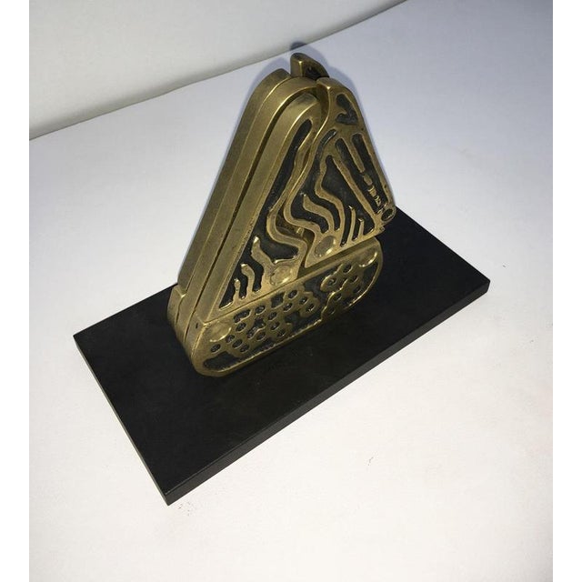 Black Bruno Chersicla, Abstract Alambicco / Still Kinetic Sculpture, 1980, Painted Metal For Sale - Image 8 of 18