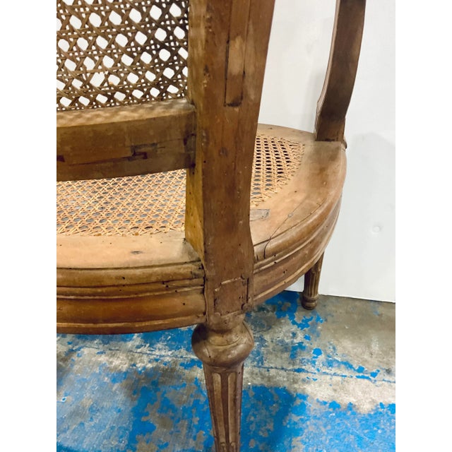 Antique Late 19th Century French Caned Arm Chairs Pair For Sale - Image 11 of 12