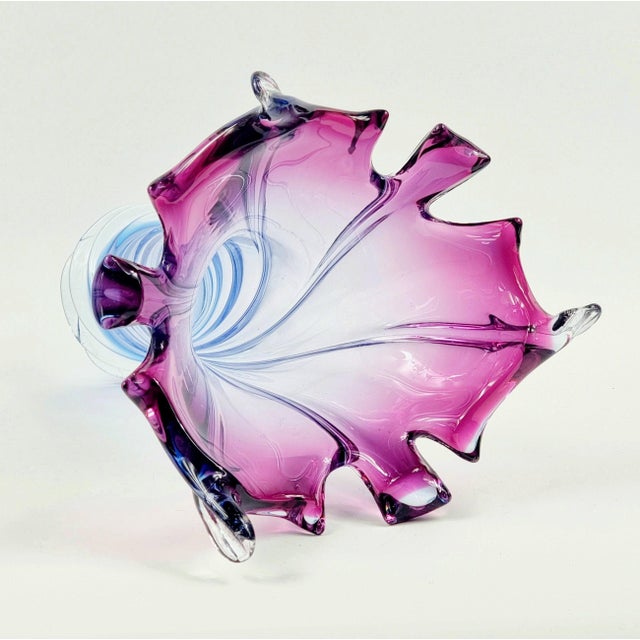 Purple Large Mid-Century Modern Twisted Murano Glass Vase from Fratelli Toso, Italy, 1960s For Sale - Image 8 of 10