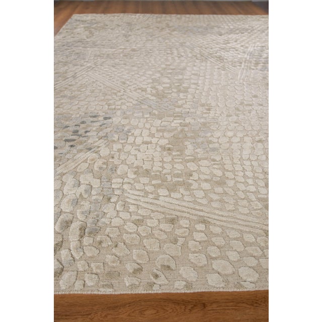 Transitional Exquisite Rugs Overture Handmade New Zealand Wool & Bamboo Silk Beige Rug-10'X14' For Sale - Image 3 of 7