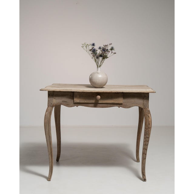 19th Century 19th Century France Louis XV Antique White Oak Side Table For Sale - Image 5 of 15